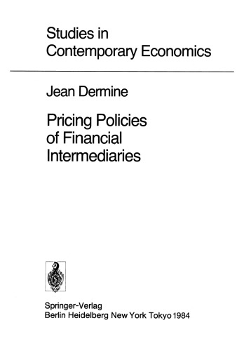 Pricing Policies of Financial Intermediaries