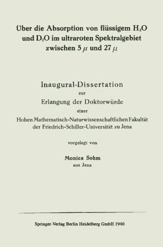 Über die Absorption von flüssigem H2O und D2O im ultraroten Spektralgebiet zwischen 5 µ und 27 µ 