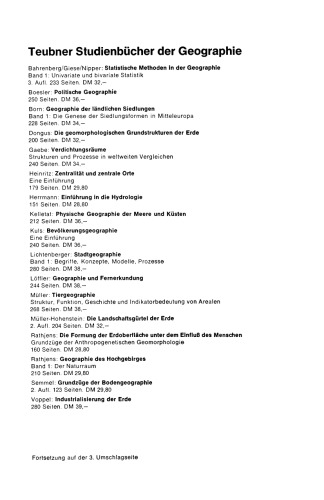 Statistische Methoden in der Geographie: Univariate und bivariate Statistik