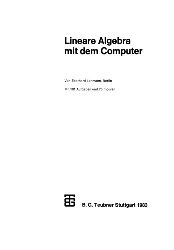 Lineare Algebra mit dem Computer