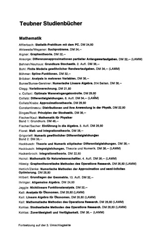 Integralgleichungen: Theorie und Numerik