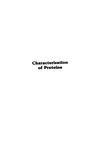 Characterization of Proteins