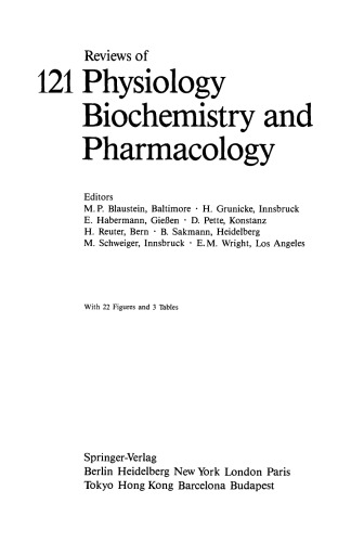 Reviews of Physiology, Biochemistry and Pharmacology, Volume 121