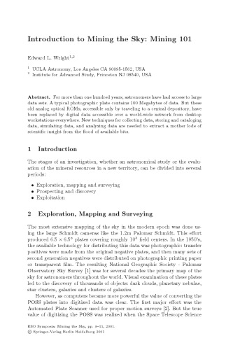 Mining the Sky: Proceedings of the MPA/ESO/MPE Workshop Held at Garching, Germany, July 31 - August 4, 2000