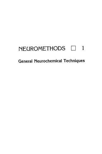 General Neurochemical Techniques