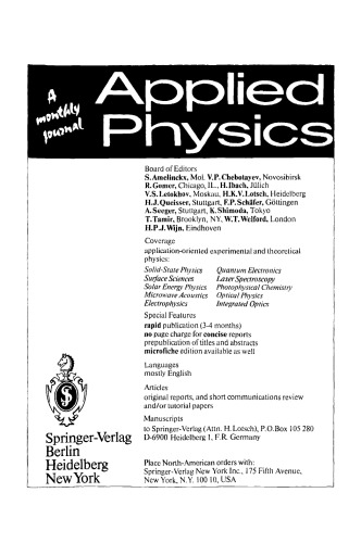 Solar Energy Conversion: Solid-State Physics Aspects