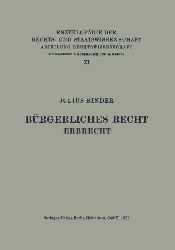 Bürgerliches Recht Erbrecht