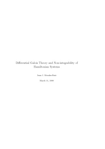 Differential Galois Theory and Non-Integrability of Hamiltonian Systems (draft)