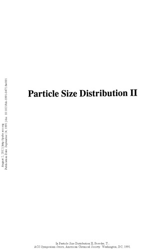 Particle Size Distribution II. Assessment and Characterization