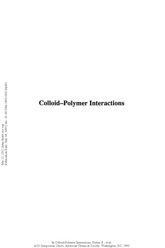 Colloid-Polymer Interactions. Particulate, Amphiphilic, and Biological Surfaces