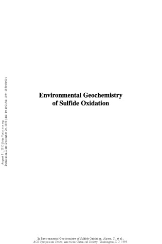 Environmental Geochemistry of Sulfide Oxidation