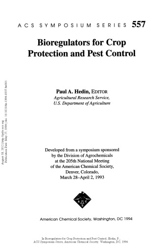 Bioregulators for Crop Protection and Pest Control