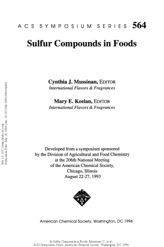 Sulfur Compounds in Foods