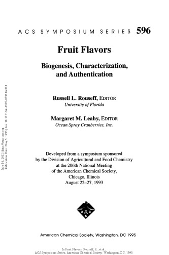 Fruit Flavors. Biogenesis, Characterization, and Authentication