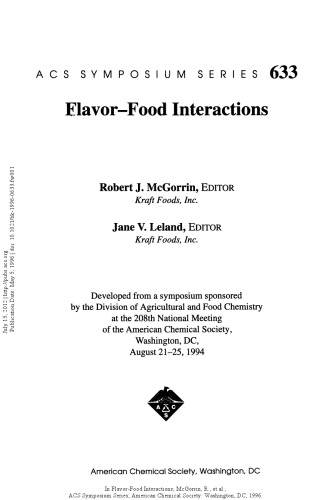 Flavor-Food Interactions