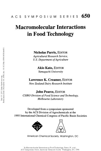 Macromolecular Interactions in Food Technology