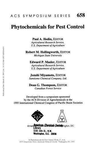 Phytochemicals for Pest Control