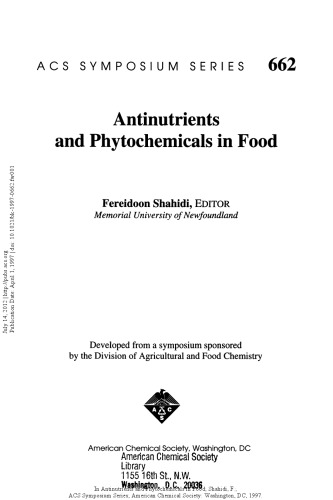 Antinutrients and Phytochemicals in Food