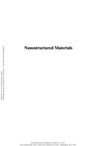 Nanostructured Materials. Clusters, Composites, and Thin Films