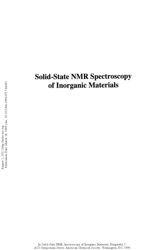 Solid-State NMR Spectroscopy of Inorganic Materials