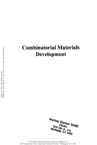 Combinatorial Materials Development