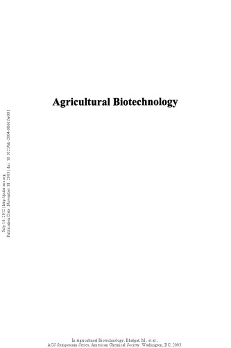 Agricultural Biotechnology. Challenges and Prospects