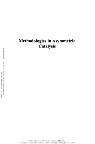 Methodologies in Asymmetric Catalysis