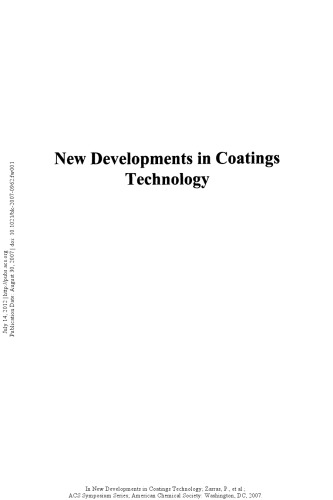 New Developments in Coatings Technology