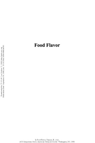 Food Flavor. Chemistry, Sensory Evaluation, and Biological Activity