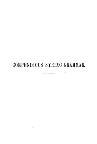 Compendious Syriac grammar