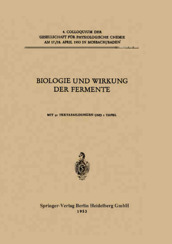 Biologie und Wirkung der Fermente