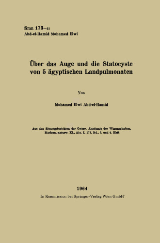 Über das Auge und die Statocyste von 5 ägyptischen Landpulmonaten