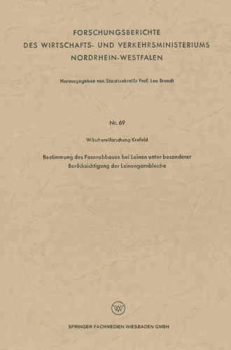 Bestimmung des Faserabbaues bei Leinen unter besonderer Berücksichtigung der Leinengarnbleiche