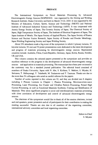 Novel Materials Processing by Advanced Electromagnetic Energy Sources. Proceedings of the International Symposium on Novel Materials Processing by Advanced Electromagnetic Energy Sources March 19–22, 2004, Osaka, Japan