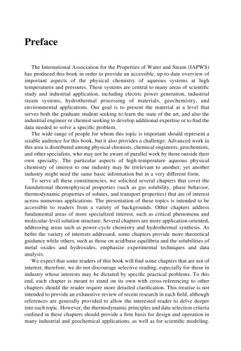 Aqueous Systems at Elevated Temperatures and Pressures. Physical Chemistry in Water, Steam and Hydrothermal Solutions