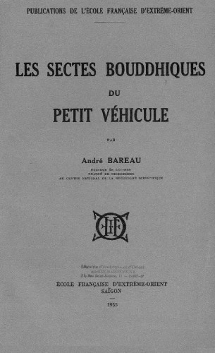 Les sectes bouddhiques du petit vehicule