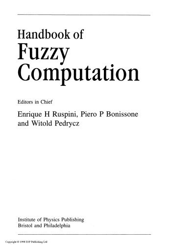 Handbook of fuzzy computation