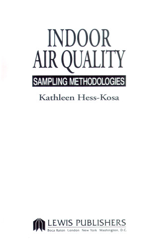 Indoor air quality: sampling methodologies