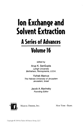 Ion Exchange and Solvent Extraction