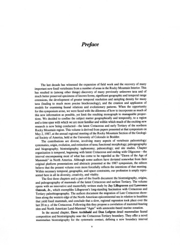 Dawn of the Age of Mammals in the Northern Part of the Rocky Mountain Interior, North America