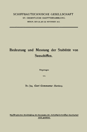 Bedeutung und Messung der Stabilität von Seeschiffen