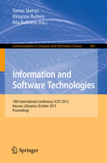 Information and Software Technologies: 19th International Conference, ICIST 2013, Kaunas, Lithuania, October 2013. Proceedings