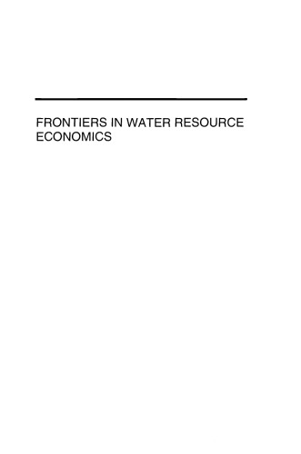 Frontiers in Water Resource Economics