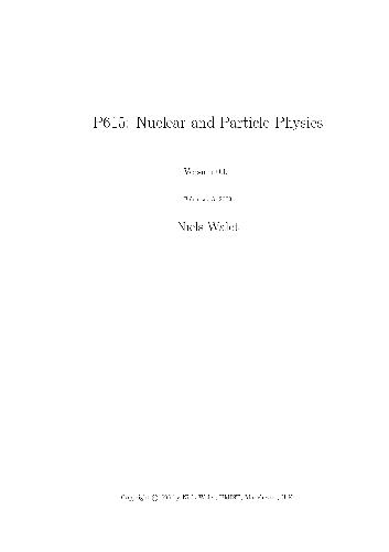 Particle and Nuclear Physics