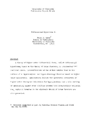 Differential hyperforms 1 (report 82-101)
