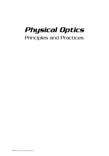 Physical Optics: Principles and Practices