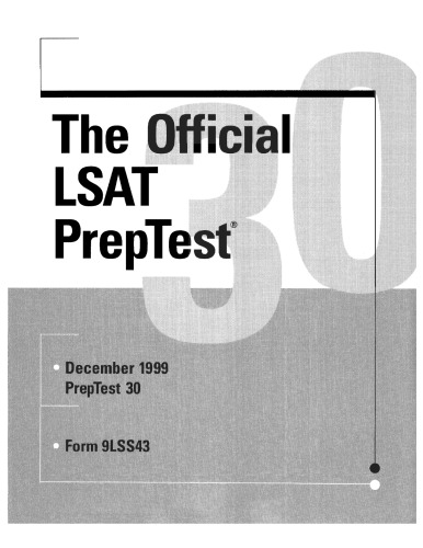 LSAT PrepTest 30