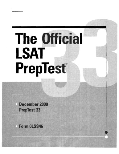 LSAT PrepTest 33