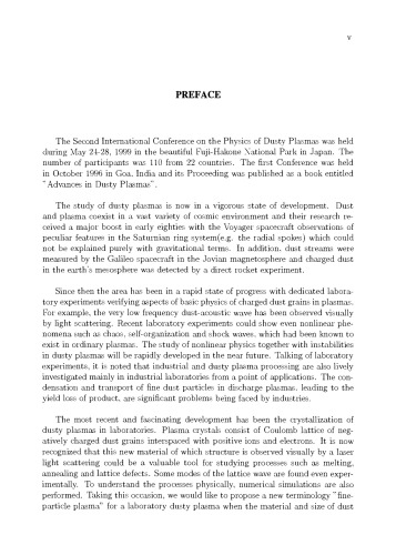 Frontiers in Dusty Plasmas. Proceedings of the Second International Conference on the Physics of Dusty Plasmas ICPDP-99 Hakone, Japan, 24–28 May 1999