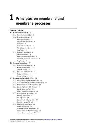 Membrane Processes in Biotechnologies and Pharmaceutics